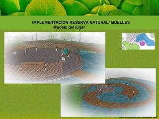 IMPLEMENTACION RESERVA NATURAL/ MUELLES
Modelo del lugar

 