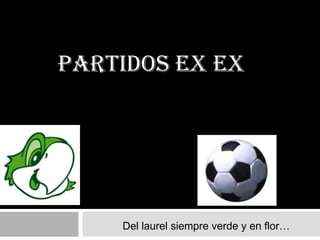 PARTIDOS EX EX




    Del laurel siempre verde y en flor…
 