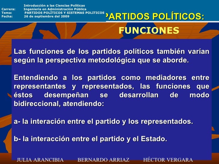 Partidos Politicos Y Sistemas Políticos
