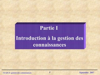 Partie I  Introduction à la gestion des connaissances 
