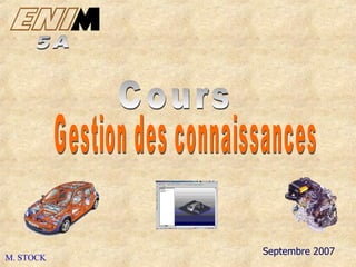 Septembre 2007 Cours Gestion des connaissances 5A M. STOCK 