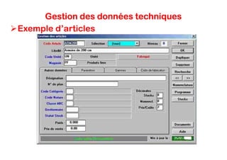 Gestion des données techniques
Exemple d’articles




                cours GPAO - O.Belkahla Driss   46
 
