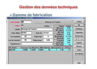 Gestion des données techniques

Gamme de fabrication




             cours GPAO - O.Belkahla Driss   59
 