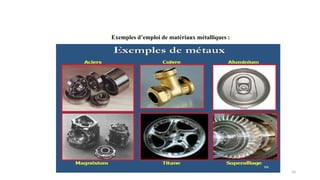 10
Exemples d’emploi de matériaux métalliques :
 