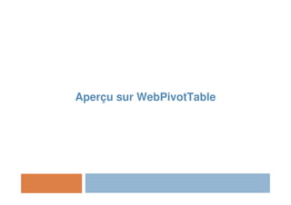 Aperçu sur WebPivotTable
 