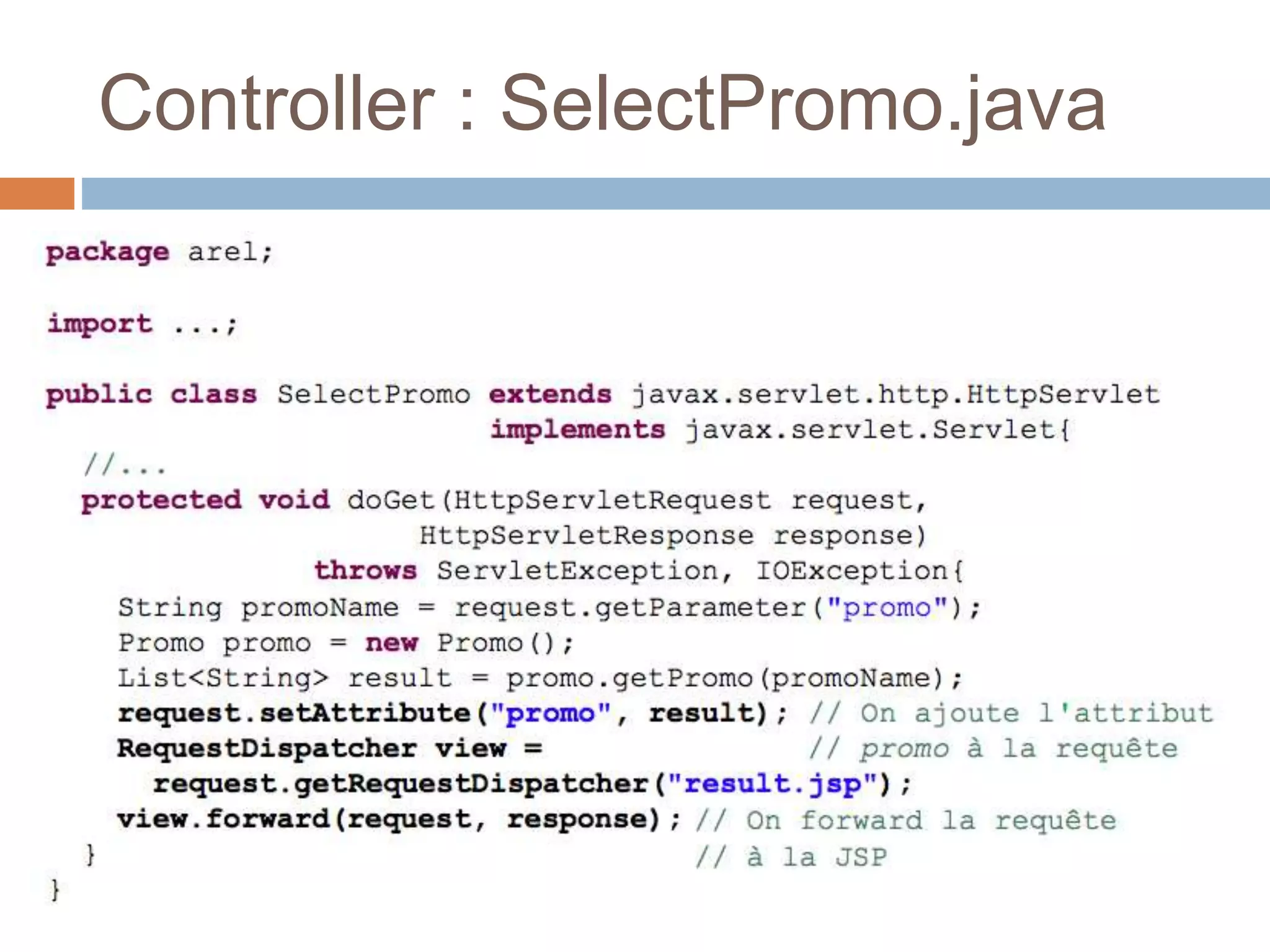 Controller : SelectPromo.java
 
