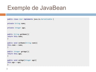 Exemple de JavaBean
 