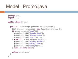 Model : Promo.java
 