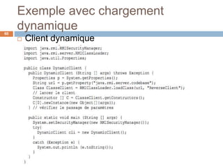 Exemple avec chargement
dynamique60
 Client dynamique
 