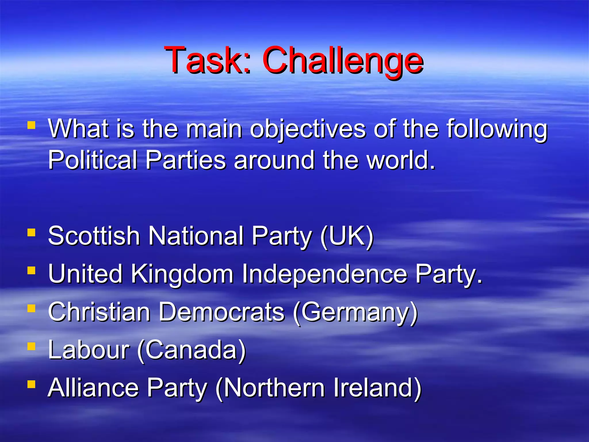 Introduction to Political Parties | PPT