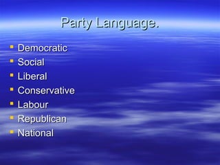 Introduction to Political Parties | PPT