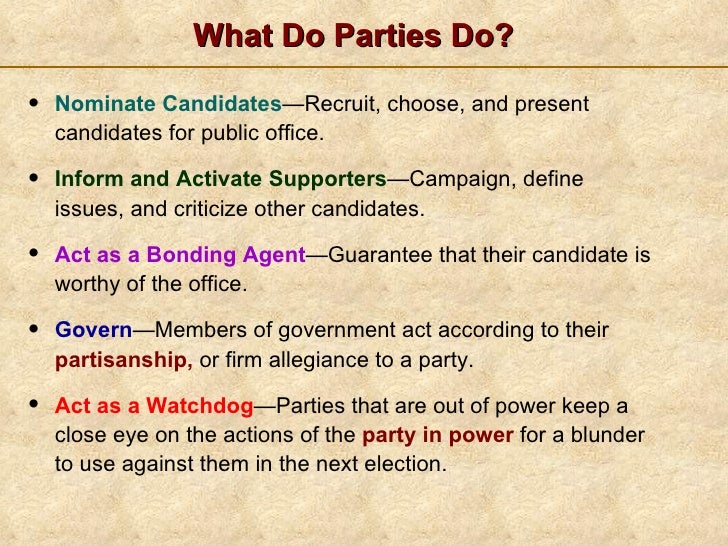 Image result for What do parties do?