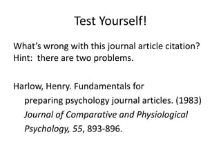 Part II: Creating Citations | PPT