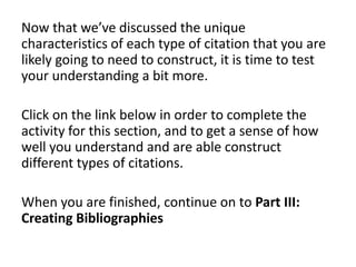Part II: Creating Citations | PPTX