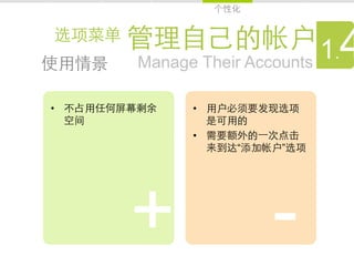 Manage Their Accounts
                            4
                           1.
•          • 

           • 
                “     ”




     +               -
 