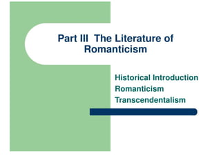 Part III The Literature Of Romanticism