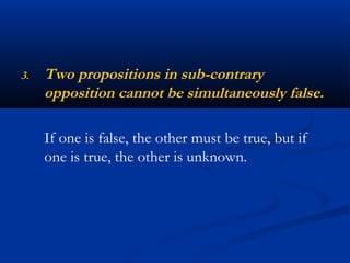 Contrary Opposition Part ii, lesson 4 the square of opposition | PPT