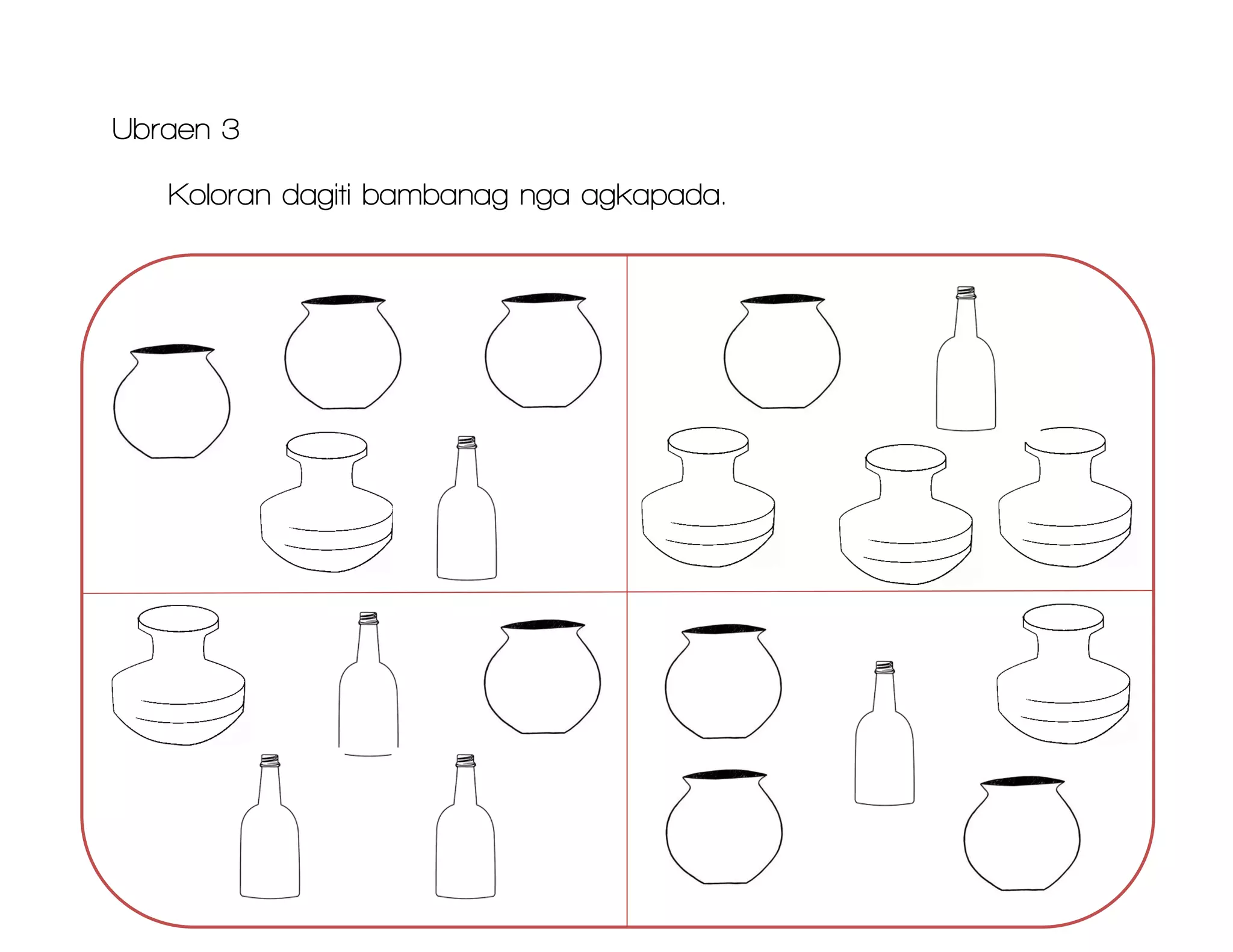 Ubraen 3
Koloran dagiti bambanag nga agkapada.
 