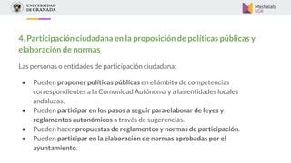 5. Participación ciudadana en el seguimiento y evaluación de las
políticas públicas y de la prestación de los servicios pú...