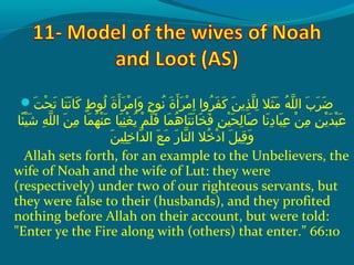  ‫تش‬َ ‫ش‬ ‫ح‬ْ‫َك‬ ‫ت‬َ ‫ش‬  ‫ت اش‬َ ‫ش‬ ‫ن‬َ ‫ش‬ ‫ك ا‬َ ‫ش‬  ‫طش‬ٍ ‫ي‬ ‫لحو‬ُ‫غ‬  ‫ةش‬َ ‫ش‬ ‫أ‬َ ‫ش‬ ‫ر‬َ ‫ش‬ ‫م‬ْ‫َك‬ ‫وا‬َ ‫ش‬  ‫حش‬ٍ ‫ي‬ ‫نحو‬ُ‫غ‬  ‫ةش‬َ ‫ش‬ ‫أ‬َ ‫ش‬ ‫ر‬َ ‫ش‬ ‫م‬ْ‫َك‬ ‫ا‬ِ‫ ي‬  ‫رواش‬ُ‫غ‬ ‫ف‬َ ‫ش‬ ‫ك‬َ ‫ش‬  ‫نش‬َ ‫ش‬ ‫ذي‬ِ‫ ي‬ ‫َل‬ّ ‫را‬ ‫ل‬ِ‫ ي‬  ‫ثالش‬َ ‫ش‬ ‫م‬َ ‫ش‬  ‫هش‬ُ‫غ‬ ‫َل‬ّ ‫را‬ ‫ِبش ال‬َ ‫ش‬ ‫ر‬َ ‫ش‬ ‫ض‬َ ‫ش‬
 ‫ئ اش‬ً‫ا‬ ‫هي‬ْ‫َك‬ ‫ش‬َ ‫ش‬  ‫هش‬ِ‫ ي‬ ‫َل‬ّ ‫را‬ ‫نش ال‬َ ‫ش‬ ‫م‬ِ‫ ي‬  ‫م اش‬َ ‫ش‬ ‫ه‬ُ‫غ‬ ‫ن‬ْ‫َك‬ ‫ع‬َ ‫ش‬  ‫هي اش‬َ ‫ش‬ ‫ن‬ِ‫ ي‬ ‫غ‬ْ‫َك‬ ‫ي‬ُ‫غ‬  ‫مش‬ْ‫َك‬ ‫َل‬َ ‫ش‬ ‫ف‬َ ‫ش‬  ‫م اش‬َ ‫ش‬ ‫ه‬ُ‫غ‬ ‫ت ا‬َ ‫ش‬ ‫ن‬َ ‫ش‬ ‫خ ا‬َ ‫ش‬ ‫ف‬َ ‫ش‬  ‫نش‬ِ‫ ي‬ ‫هي‬ْ‫َك‬ ‫ح‬َ ‫ش‬ ‫ل‬ِ‫ ي‬ ‫ص ا‬َ ‫ش‬  ‫ن اش‬َ ‫ش‬ ‫د‬ِ‫ ي‬ ‫ب ا‬َ ‫ش‬ ‫ع‬ِ‫ ي‬  ‫نش‬ْ‫َك‬ ‫م‬ِ‫ ي‬  ‫نش‬ِ‫ ي‬ ‫ي‬ْ‫َك‬ ‫د‬َ ‫ش‬ ‫ب‬ْ‫َك‬ ‫ع‬َ ‫ش‬
‫ن‬َ ‫ش‬ ‫َلهي‬ِ‫ ي‬ ‫خ‬ِ‫ ي‬ ‫دا‬ّ ‫را‬ ‫عش ال‬َ ‫ش‬ ‫م‬َ ‫ش‬  ‫رش‬َ ‫ش‬ ‫ن ا‬ّ ‫را‬ ‫خالش ال‬ُ‫غ‬ ‫د‬ْ‫َك‬ ‫لش ا‬َ ‫ش‬ ‫قهي‬ِ‫ ي‬ ‫و‬َ ‫ش‬
Allah sets forth, for an example to the Unbelievers, the
wife of Noah and the wife of Lut: they were
(respectively) under two of our righteous servants, but
they were false to their (husbands), and they profited
nothing before Allah on their account, but were told:
Enter ye the Fire along with (others) that enter.” 66:10
 