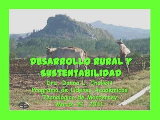 Desarrollo Rural ySustentabilidad Dra. Donna L. Chollett Programa de Líderes Académicos Tecnológico de Monterrey March 22, 2011 