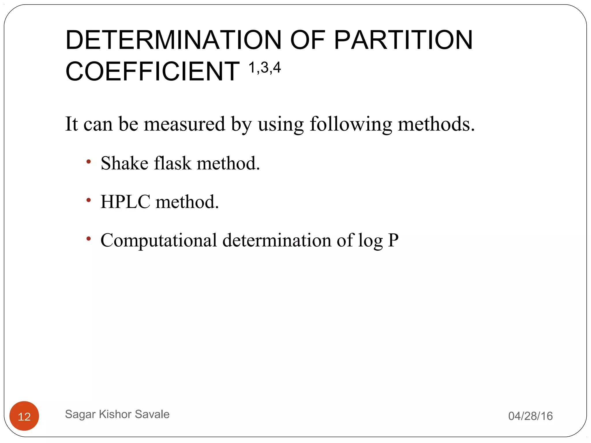 Partition coefficient | PPT