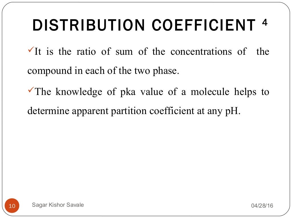Partition coefficient