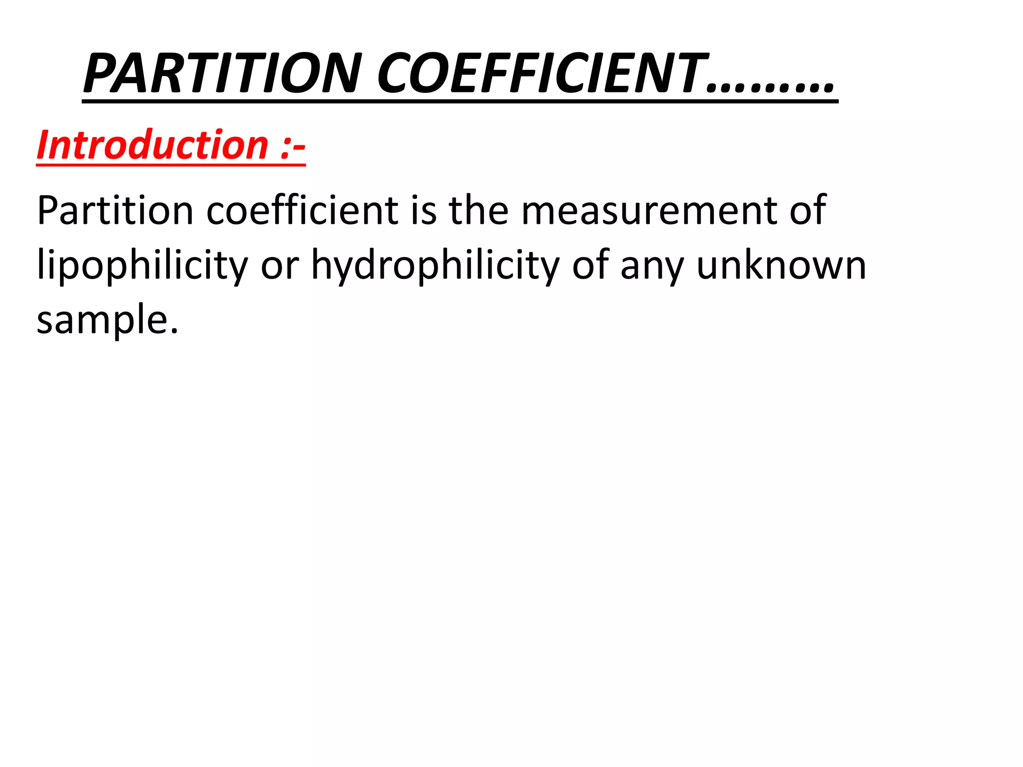 Partition coefficient PPT