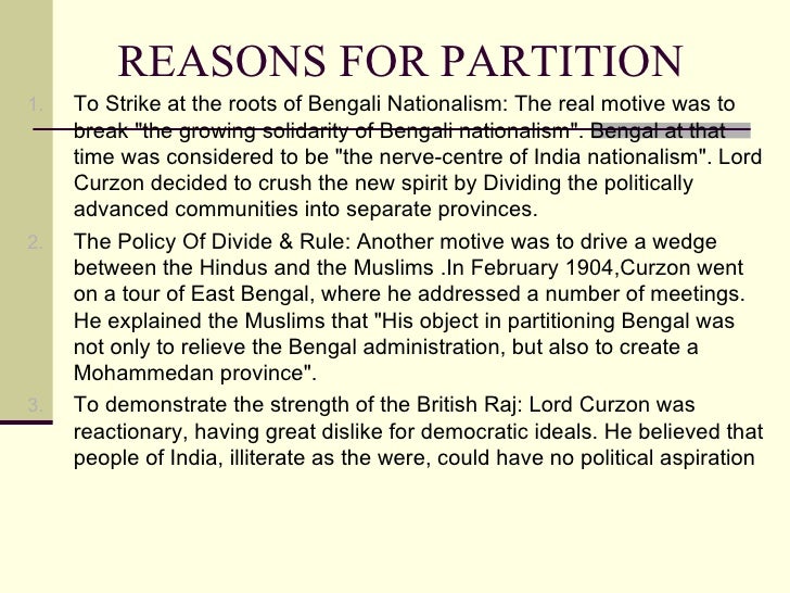 Partition Of Bengal