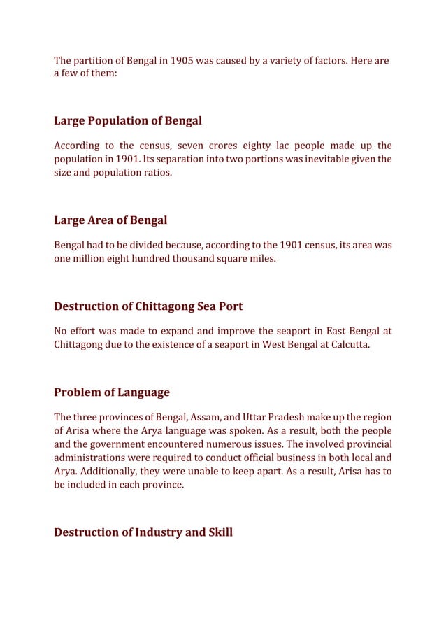 Partition of Bengal PDF