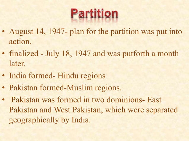 Partition of india & pakistan | PDF