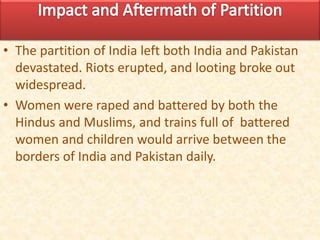 Partition of india final ppt | PPTX