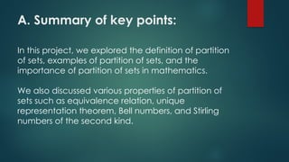 Partition_Of_Sets[1].pptx - Maths project, Engineering CSE | PPTX