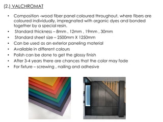 Material Expansion Panel Color Example Partitions and panelling | PDF