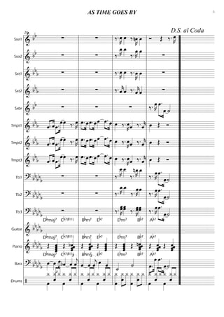 Sxa1
=========================&
bb ∑ ∑ ‰. œ»»»»
K œ»»»»
‰.nœ»»»»
K œ»»»»
Ó Œ ‰. œ»»»»
K
Sxa2
=========================&
bb ∑ ∑ ‰.
œ_»»»»
K œ_»»»» ‰.
œ»»»»
K œ»»»» ∑
Sxt1
=========================&
bbb ∑ ∑ ‰. œ»»»»
K œ»»»»
‰. œ»»»»
K œ»»»»
∑
Sxt2
=========================&
bbb ∑ ∑ ‰. ˆ««««
kˆ«««« ‰. ˆ««««
kˆ«««« ∑
Sxbr
=========================&
bb ∑ ∑ ∑ ‰. œ»»»»
K »»»»»» »»»»
œ.
œ ˙««««
Tmpt1
=========================& bb
b «««« ««««
ˆ. ˆ»»»»
»»»»»»œ.
œœ»»»» ‰. œ»»»»
K »»»» »»»»
œ. œœ.»»»» »»»»
œœ»»»»
œ.»»»» »»»»
œ œ»»»»
‰. œ»»»»
Kˆ«««« ‰. ˆ««««
k œ»»»»
Œ Ó
Tmpt2
=========================& bbb «««« ««««
ˆ. ˆœ.»»»»
»»»»»»
œœ»»»» ‰. œ»»»»
K »»»» »»»»
œ. œ»»»» »»»»
œ. œœ»»»»
œ.»»»» »»»»
œ œ»»»»
‰. œ»»»»
Kˆ«««« ‰. ˆ««««
k œ»»»»
Œ Ó
Tmpt3
=========================& bbb «««« ««««
ˆ. ˆ»»»»
»»»»»»œ. œœ»»»» ‰. œ»»»»
K »»»» »»»»
œ. œ»»»» »»»»
œ. œœ»»»»
œ.»»»» »»»»
œ œ»»»»
‰. œ»»»»
Kˆ«««« ‰. ˆ««««
k œ»»»»
Œ Ó
Tb1
=========================? bbbbb ∑ ∑ ‰.
œ__»»»»
K œ__»»»» ‰.
nœ_»»»»
K œ_»»»» ‰. œ»»»»
K »»»»»» »»»»
œ.
œ˙««««
Tb2
=========================? bb
bbb ∑ ∑ ‰.
œ_»»»»
K œ_»»»» ‰. œ»»»»
K œ»»»» ‰. œ»»»»
K »»»»»» »»»»
œ.
œ˙««««
Tb3
=========================? bbbb
b
∑ ∑ ‰. œœ»»»»»
K œ»»»»»
œ ‰. œœ»»»»»
Kœœ»»»»» ‰. œ»»»»
K »»»»»» »»»»
œ.
œ˙««««
Guitar
=========================&
bb
bb
b
Dbmaj7 Cb7(#11) Bbm7 Eb7 Ebm7 Bb7 Ab7
Piano
=========================& bb
bb
b Œ
Dbmaj7
ˆˆ«««««««
ˆˆ Œ
Cb7(#11)
bˆˆˆ««««««
ˆ Œ
Bbm7
ˆˆˆ
ˆ««««««
Œ
Eb7
ˆ«««««««
ˆˆˆ Œ ˆˆˆˆ«««««««Ebm7
Œ ˆˆ««««««
ˆnˆ
Bb7
Œ
Ab7
ˆ««««««
ˆˆˆ Œ ˆ««««««
ˆˆˆ
Bass
=========================? bb
bb
b
œ»»»»
Dbmaj7
œ»»»»
£
œ»»»»
Jbˆ««««
Cb7(#11)£
ˆ««««
ˆ««««
j ˆ««««
Bbm7
ˆ««««£
ˆ««««
j œ»»»»
Eb7
ˆ««««
˙_««««
Ebm7
˙««««
Bb7
œ.»»»»
»»»»»»»
œAb7
»»»»»» »»»»
œ.
œ˙««««
Drums
=========================/ œ»»»»
¿_
ˆ
¿_
««««««« «««
¿_ ¿_
œ»»»»
¿_
««««««« «««
ˆ
¿_ ¿_
œ»»»»
««««««« «««
ˆ
¿_ ¿_ ¿_
œ»»»»
ˆ««««««« «««
¿_ ¿_
œ
¿_»»»»»»»»
»»»»»»
»»»»»»œ
¿_ ¿_ ¿_»»»»»»»»
œ
¿_»»»»»»
»»»»»»œ
¿_
œ»»»»
¿_
««««««« «««
ˆ
¿_ ¿_
œ»»»»
¿_
ˆ««««««« «««
¿_¿_
l
l
l
l
l
l
l
l
l
l
l
l
l
l
l
l
l
l
l
l
l
l
l
l
l
l
l
l
l
l
l
l
l
l
l
l
l
l
l
l
l
l
l
l
l
l
l
l
l
l
l
l
l
l
l
l
l
l
l
l
l
l
l
l
l
l
26
l
l
l
l
l
l
l
l
l
l
l
l
l
l
l
l
l
l
l
l
l
l
l
l
l
l
l
l
l
l
l
l
l
l
l
l
l
l
l
l
l
l
l
l
l
l
l
l
l
l
l
l
l
l
l
l
l
l
l
l
l
l
l
l
l
l
”
”
”
”
”
”
”
”
”
”
”
”
”
”
”
”
”
”
”
”
”
”
”
”
”
”
”
”
”
”
”
”
”
D.S. al Coda
AS TIME GOES BY 6
 