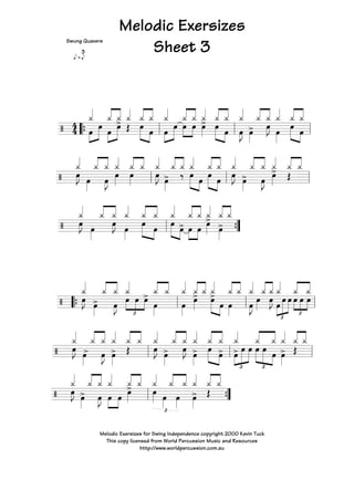 Stage 2, sheet 2 - Bass and snare in the middle...
Copyright 1998, 2000 Kevin Tuck
This copy licensed from World Percussion Music and Resources
http://www.worldpercussion.com.au
 