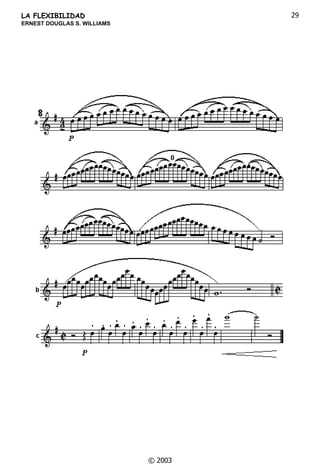 /$)/(;,%,/,'$'
(51(67'28*/$66:,//,$06
‹

3$57(,,
/RV WRQRV DOWRV /D WURPSHWD HV XQ LQVWUXPHQWR GRQGH VH UHTXLHUH VHU DSOLFDGR 
SHUVHYHUDQWH SDUD  GHVDUUROODU XQD WpFQLFD FRQILDEOH XQD SHUVRQD FRQ HVWDV
FDUDFWHUtVWLFDVSXHGHDGTXLULUODVKDELOLGDGHVQHFHVDULDV SDUDGRPLQDUHOLQVWUXPHQWR
VXVUHJLVWURV
RQVHJXLUHOGRPLQLRGHOUHJLVWURDJXGR QRGHEHVHUYLVWRFRPRSULYLOHJLRGHSRFRVHVWR
HVSHUIHFWDPHQWHSRVLEOHSDUDFXDOTXLHUHMHFXWDQWHVRORKDTXHWUDEDMDUSRUHOGRPLQLR
GH WUHV IDFWRUHV IXQGDPHQWDOHV OD UHVSLUDFLyQ OD HPERFDGXUD  HO  WUDEDMR GH OD
OHQJXD WDPSRFR ORV UHJLVWURV DJXGRV GHEHQ VHU WRPDGRV FRPR OR IXQGDPHQWDO HQ OD
HMHFXFLyQ GHO LQVWUXPHQWR OD WURPSHWD HV ULFD HQ SRVLELOLGDGHV SDUD VHU XQ EXHQ
HMHFXWDQWHVHUHTXLHUHQPXFKDVPiVFRVDV TXHGRPLQDUHOUHJLVWURDJXGR
*HQHUDOPHQWHVHHVWLPDTXHSURGXFLUHQORVUHJLVWURVDJXGRVHVPiVGLItFLOTXHKDFHUOR
HQ HO UHJLVWUR PHGLR  JUDYH HVWR QR HV GHO WRGR DVt HV FLHUWR TXH VH UHTXLHUH DOJ~Q
HVIXHU]R H[WUD SHUR OD FODYH GH WRGR HVWi HQ ORJUDU OD DOWD FRRUGLQDFLyQ GH WRGRV ORV
IDFWRUHVGHODHMHFXFLyQ
(O HMHFXWDQWH GHEH DSUHQGHU D XWLOL]DU FRUUHFWDPHQWH FDGD XQR GH ORV HOHPHQWRV TXH
LQWHUYLHQHQHQODHMHFXFLyQFDGDXQRGHHOORVGHEHKDFHUVRODPHQWHVXWUDEDMRGHHVWD
PDQHUDVHORJUDUiXQPDRUUHQGLPLHQWR
 