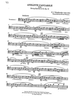 Andante Cantabile from string quartet in D (quarteto de trombone)