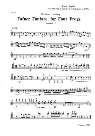 Fafner fanfare for four frogs - Trombone Quartet