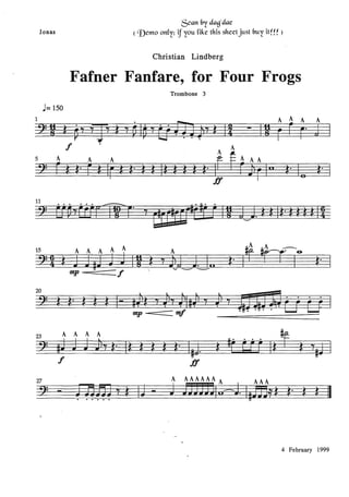 Fafner fanfare for four frogs - Trombone Quartet