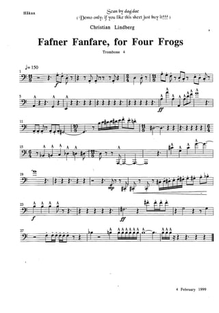 Fafner fanfare for four frogs - Trombone Quartet