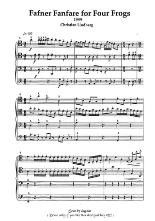 Fafner fanfare for four frogs - Trombone Quartet