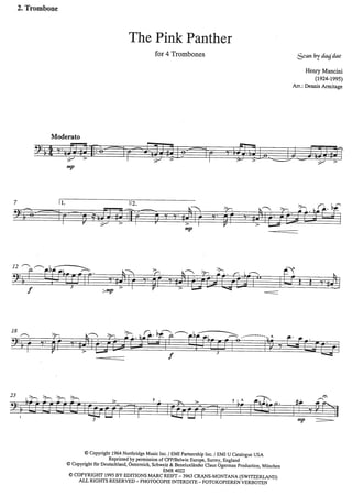 The Pink Panther - Trombone Quartet