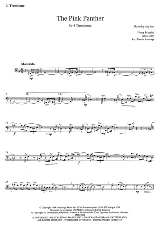 The Pink Panther - Trombone Quartet