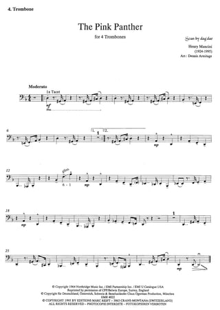 The Pink Panther - Trombone Quartet