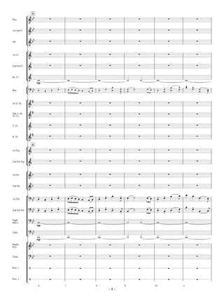 Across the Great Divide-score 6/8/07 2:47 PM p. 4
- 4 -
Picc.
[
]
! YY Q Q Q Q Q Q
6
1st/2nd Fl. ! YY Q Q Q Q Q Q
Ob. ! YY Q Q Q Q Q Q
1st Cl.
[
]
! Q Q Q Q Q Q
2nd/3rd Cl. ! Q Q Q Q Q Q
Bs. Cl. ! A
mp
A A B B A A
Bsn.
[
]
#
YY C-
C- C- C-
C C C C C C C C- C- OC-
OC
h
C-
C
C
C
BB C C C- C-
C
OC
OC
h
C
C
C-
C C-
C OC
OC
h
CC
1st A. Sx.
[
]
!
W Q Q Q Q Q Q
2nd A. Sx.
Al. Cl. !
W Q Q Q Q Q Q
T. Sx. ! Q Q Q Q Q Q
B. Sx. !
W Q Q Q Q Q Q
1st Trp.
[
]
! Q Q Q Q Q Q
6
2nd/3rd Trp. ! Q Q Q Q Q Q
1st Hn.
[
]
! Y Q Q Q Q Q Q
2nd Hn. ! Y Q Q Q Q Q Q
1st Trb.
[
]
#
YY C-
C- C- C- C C C C C C C C- C- OC-
h
C- C B C C C- C- OC
h
C C-
C-
OC
h
C
2nd/3rd Trb.
#
YY C- C- C- C- C C C C C C C C- C- OC- g
C- C B C C C-
C-
OC
h
C C-
C-
OC
g
C
Euph.
(Bar.)
#
YY A
mp
A A B B A A
Tuba
#
YY
A
mp
A A B B A A
Mallet
Perc.
[
]
! YY Q Q Q Q Q Q
Timp.
#
YY Q Q Q Q Q Q
Perc. 1 $ Q Q Q Q Q Q
Perc. 2 $ Q Q Q Q Q Q
6 7 8 9 10 11
 