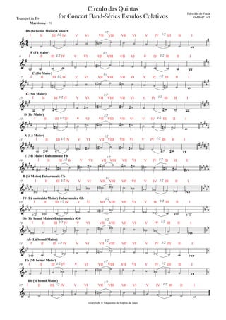 Copyright © Orquestra de Sopros de Jales
Trumpet in Bb
I II III 1/2 IV V VI VII
1/2
VIII VII VI V IV 1/2 III II I
Bb (Sí bemol Maior) Concert
Maestoso q = 70
I II III 1/2 IV V VI VII
1/2
VIII VII VI V IV 1/2 III II I
F (Fá Maior)
9
I II III 1/2 IV V VI VII
1/2
VIII VII VI V IV 1/2 III II I
C (Dó Maior)
17
I II III 1/2 IV V VI VII
1/2
VIII VII VI V IV 1/2 III II I
G (Sol Maior)
25
I II III 1/2 IV V VI VII
1/2
VIII VII VI V IV 1/2 III II I
D (Ré Maior)
33
I II III 1/2 IV V VI VII
1/2
VIII VII VI V IV 1/2 III II I
A (Lá Maior)
41
I II III 1/2 IV V VI VII
1/2
VIII VII VI V IV 1/2 III II I
E (Mi Maior) Enharmonic Fb
49
I II III 1/2 IV V VI VII
1/2
VIII VII VI V IV 1/2 III II I
B (Sí Maior) Enharmonic Cb
F# (Fá sustenido Maior) Enharmonica Gb
57
I II III 1/2 IV V VI VII
1/2
VIII VII VI V IV 1/2 III II I65
I II III 1/2 IV V VI VII
1/2
VIII VII VI V IV 1/2 III II I
Db (Ré bemol Maior)-Enharmonica -C#
73
I II III 1/2 IV V VI VII
1/2
VIII VII VI V IV 1/2 III II I
Ab (Lá bemol Maior)
81
I II III 1/2 IV V VI VII
1/2
VIII VII VI V IV 1/2 III II I
Eb (Mí bemol Maior)
89
I II III 1/2 IV V VI VII
1/2
VIII VII VI V IV 1/2 III II I
Bb (Sí bemol Maior)
97



Círculo das Quintas
for Concert Band-Séries Estudos Coletivos
Edivaldo de Paula
OMB-47.345

 

 

 


 










 


 

 
 
 
 

              
              
              
              
              
              
              
              
              
              
              
              
              
 