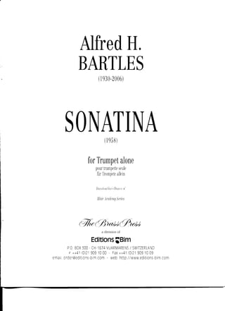 Sonatina for trumpet alone - Alfred Bartles