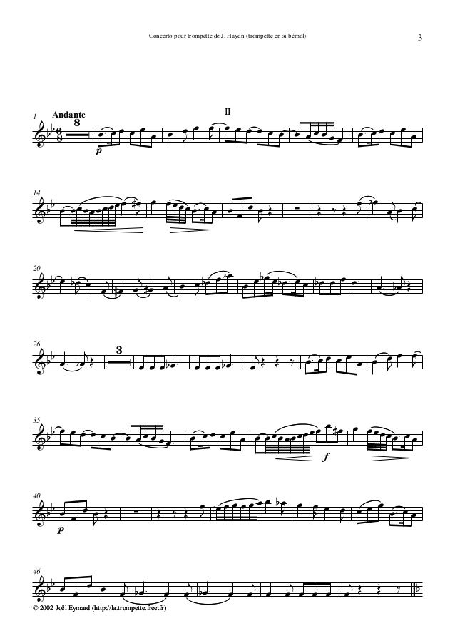 Concerto pour trompette et orchestre en Sib majeur