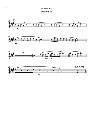 C33



p

     

    

    
   
37



mf
                 
41


 

cresc. f
             
47 D.S. al Fine


dim.
    
p
   
1st Trumpet in Bb
CANTIGA BRASILEIRA
2
 